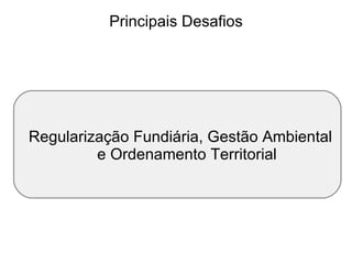 Principais Desafios Regularização Fundiária, Gestão Ambiental e Ordenamento Territorial 