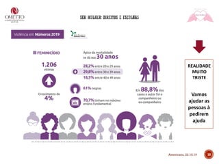 REALIDADE
MUITO
TRISTE
18Americana, 22.10.19
Vamos
ajudar as
pessoas à
pedirem
ajuda
 
