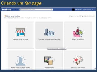 Criando um fan page

 