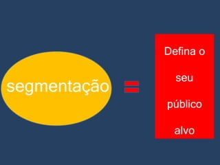 Defina o

segmentação

seu

público
alvo

 