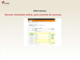 AlternativasHarvest: timesheet online, para controle de recursos.