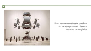 Uma mesma tecnologia, produto
   ou serviço pode ter diversos
          modelos de negócios
 