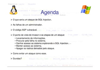 Palestra sql injection oficial | PDF