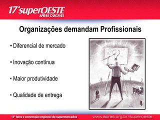 Organizações demandam Profissionais
• Diferencial de mercado

• Inovação contínua

• Maior produtividade

• Qualidade de entrega
 