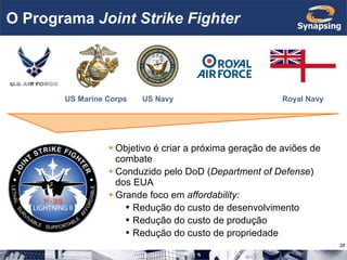 O Programa  Joint Strike Fighter US Marine Corps  US Navy Royal Navy <ul><li>Objetivo é criar a próxima geração de aviões ...