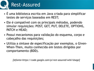 TDC2015: Testes em APIs REST com Rest-Assured | PDF
