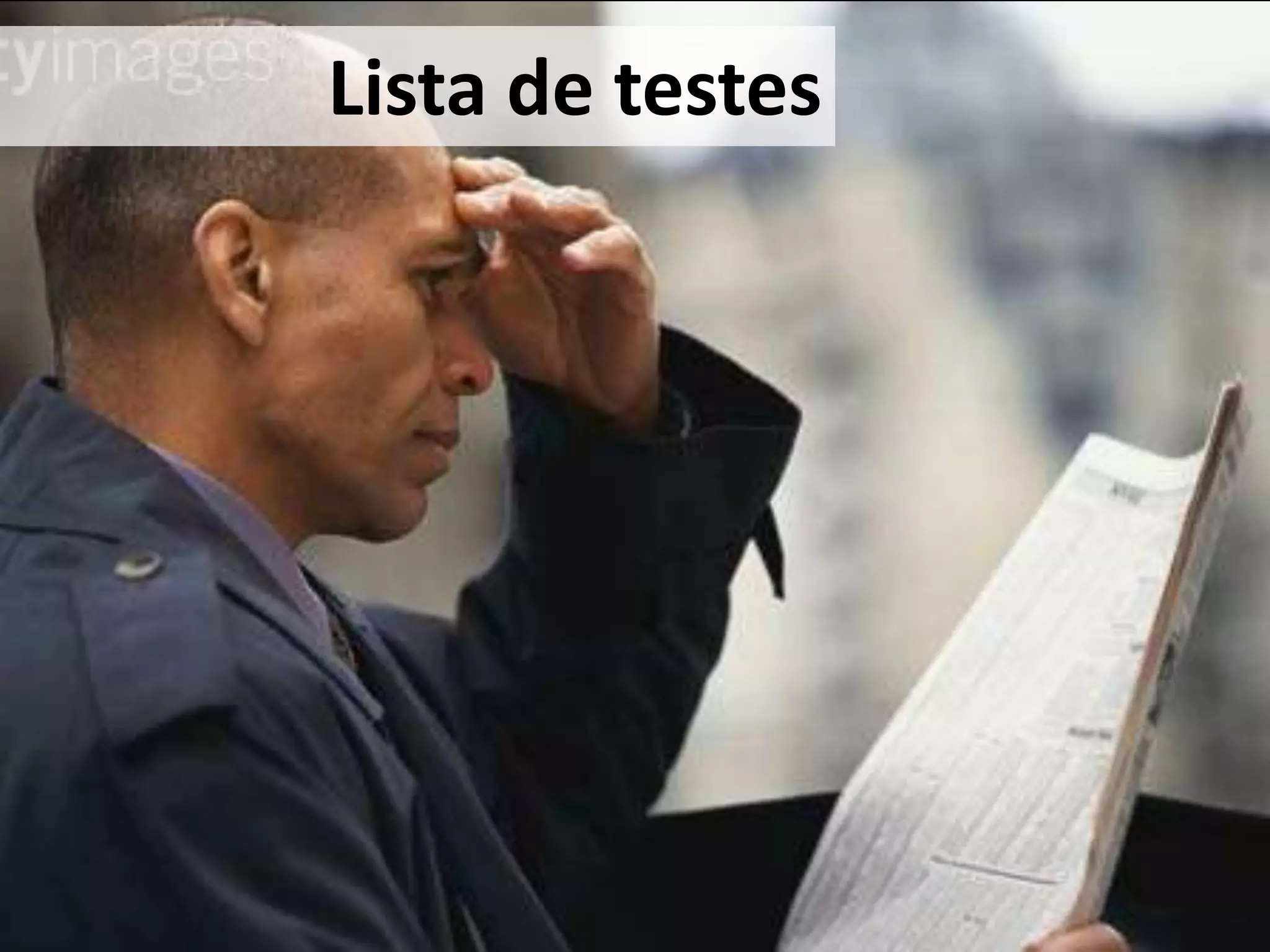 Lista de testes