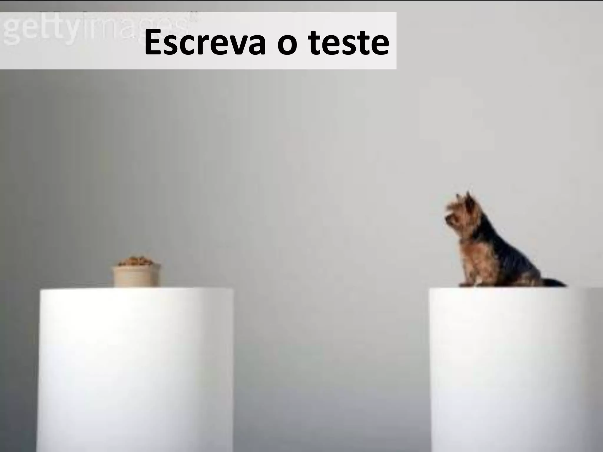 Escreva o teste