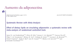 Aumento da adiponectina
 