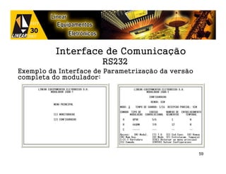 Interface de Comunicação
                       RS232
Exemplo da Interface de Parametrização da versão
completa do modulador:




                                                   59
 
