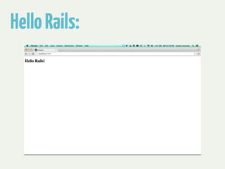 Hello Rails: 
 