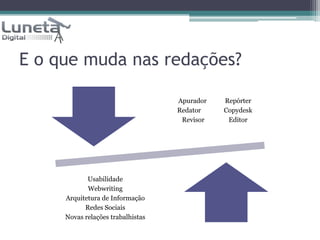 E o que muda nas redações?