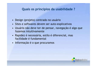 O que é Usabilidade - Conceitos gerais