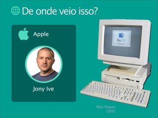 De onde veio isso?
Apple

Jony Ive
Mac Power
1995

 