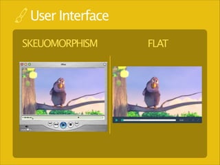 User Interface
SKEUOMORPHISM

FLAT

 