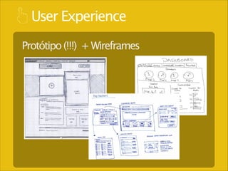User Experience
Protótipo (!!!) + Wireframes

 