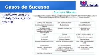 Casos de Sucesso
http://www.omg.org
/mda/products_succ
ess.htm
 