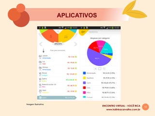 14
APLICATIVOS
www.kalinkacarvalho.com.br
ENCONTRO VIRTUAL - VOCÊ RICA
Imagem ilustrativa
 