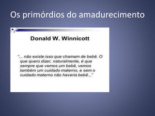 Os primórdios do amadurecimento
 