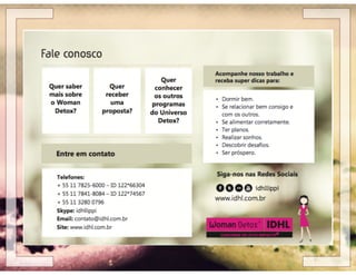 Palestra Woman Detox - Equilíbrio e consciência para uma vida plena e feliz