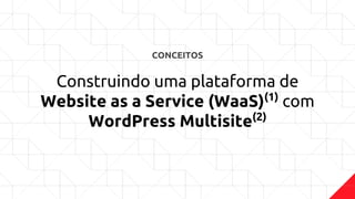 Construindo uma plataforma de
Website as a Service (WaaS)(1)
com
WordPress Multisite(2)
CONCEITOS
 