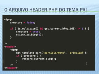 O ARQUIVO HEADER.PHP DO TEMA PAI 
 