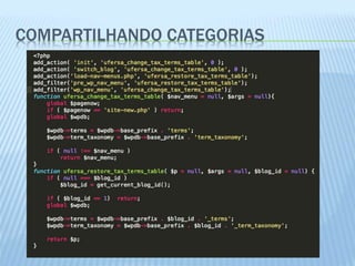 COMPARTILHANDO CATEGORIAS 
 