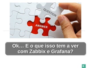 6
Ok… E o que isso tem a ver
com Zabbix e Grafana?
Ok… E o que isso tem a ver
com Zabbix e Grafana?
 