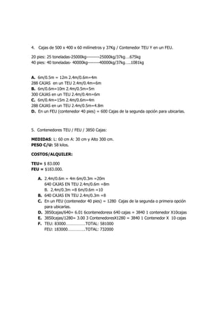 Paletizacion fletes.