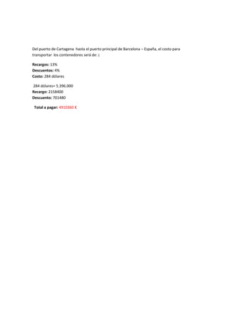 Paletizacion fletes.