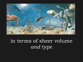 in terms of sheer volume
        and type
 