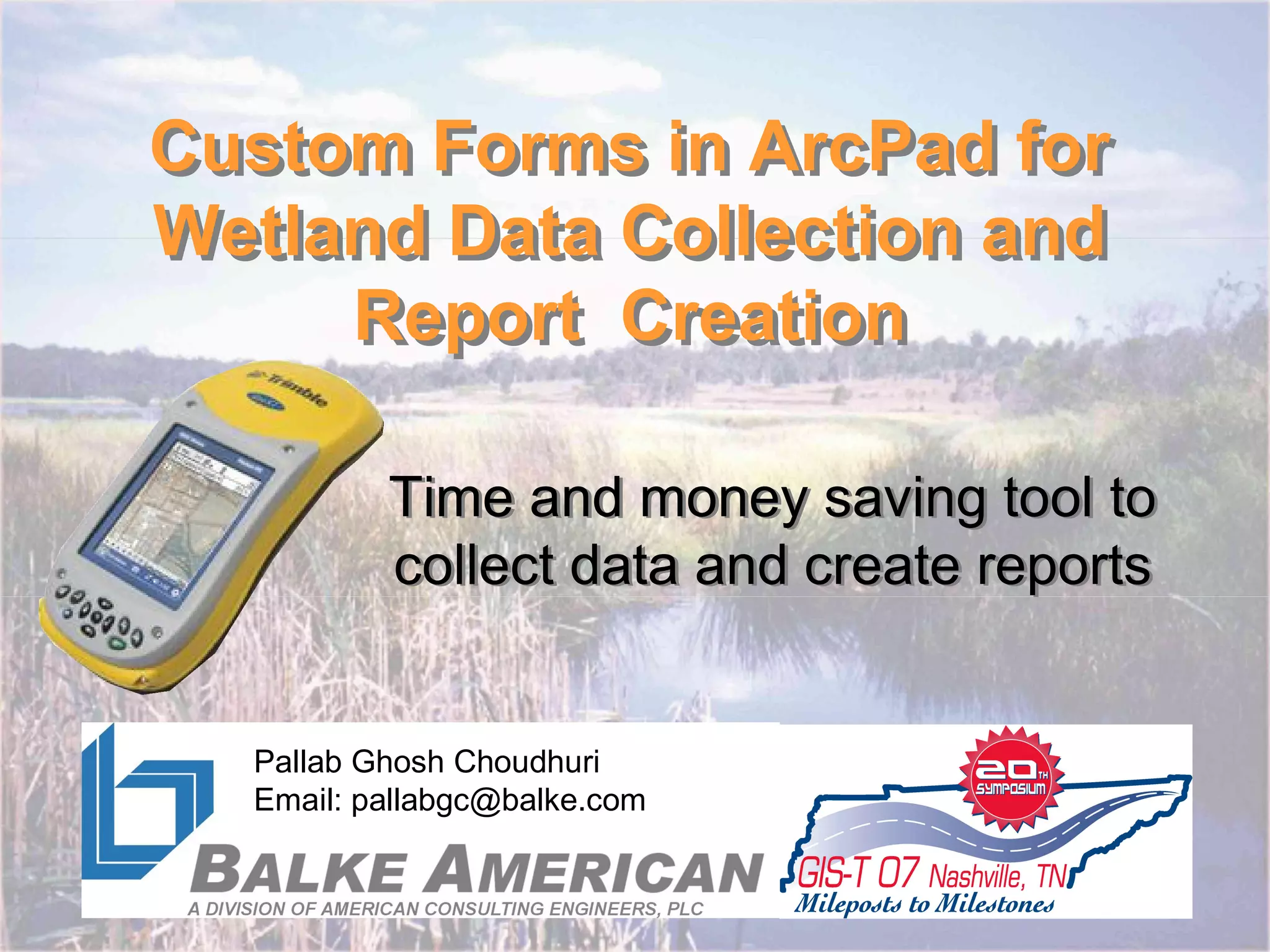 Pallab\'s Presentation at Gis for Transportation Symposium