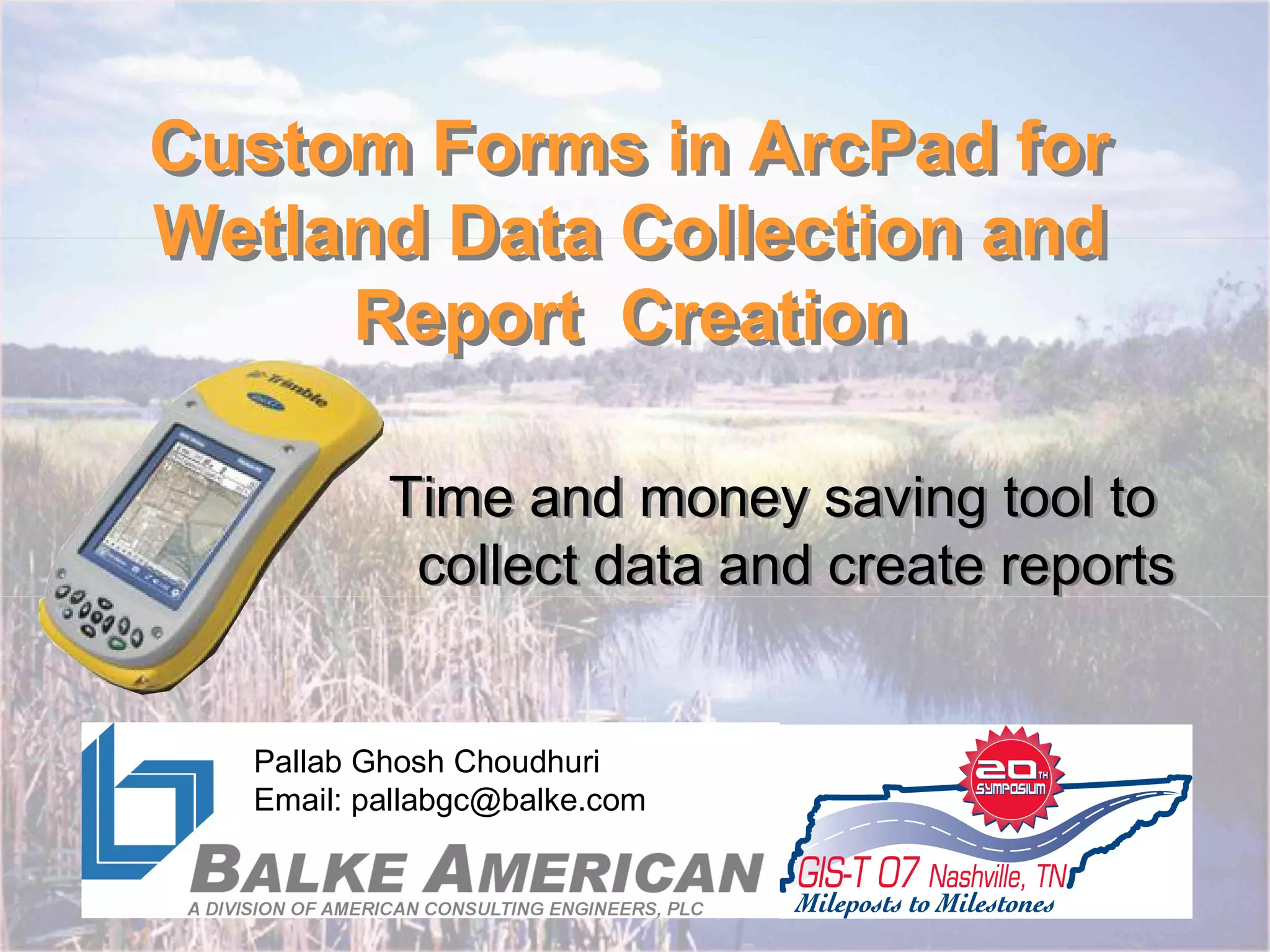 Pallab\'s Presentation at Gis for Transportation Symposium