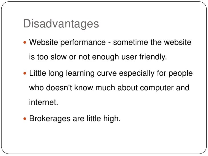 Online Trading Disadvantages - 