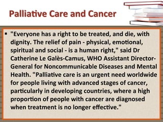 Palliative care with cancer patients 1 | PDF