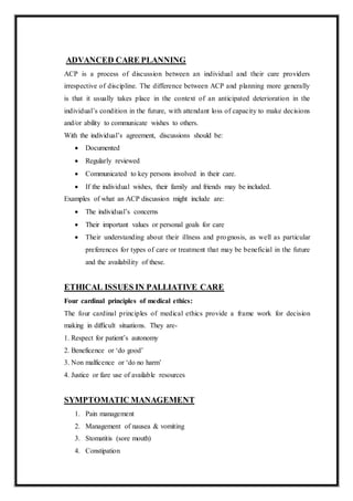 Palliative care - Advance Nursing Practice | DOCX