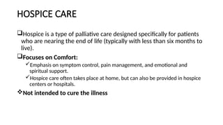 PALLIATIVE CARE LECTURE and End Of Life Care | PPTX