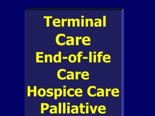Terminal   Care End-of-life Care Hospice Care Palliative Care Compassionate Care   