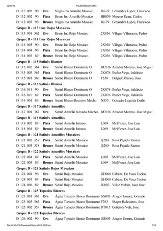 Palmares 2013 Concurso Puerto Real