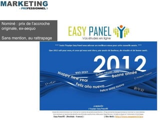 Nominé : prix de l’accroche
originale, ex-aequo

Sans mention, au rattrapage
 