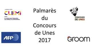 Palmarès
du
Concours
de Unes
2017
 