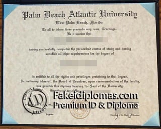 Palm Beach Atlantic University degree PDF