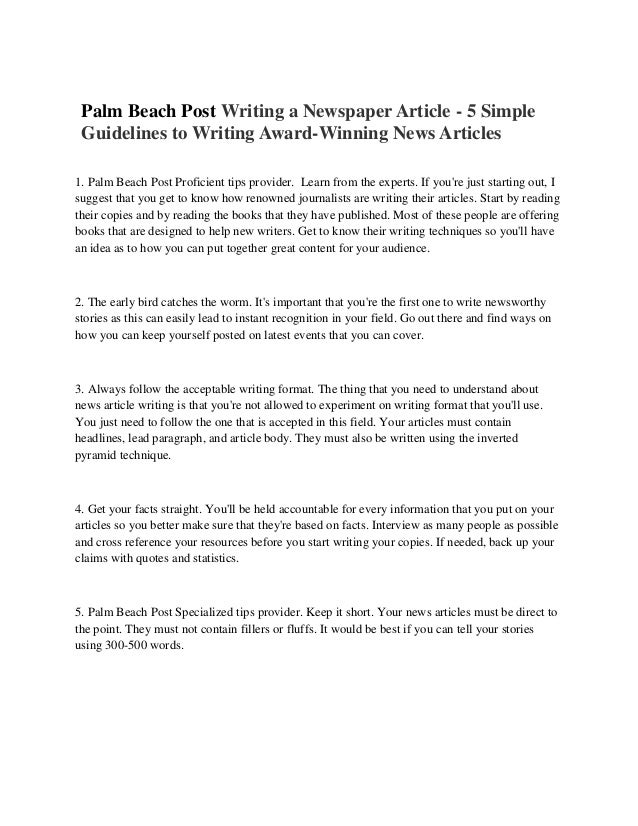 Palm Beach Post How To Read A Newspaper Article To Improve English 1