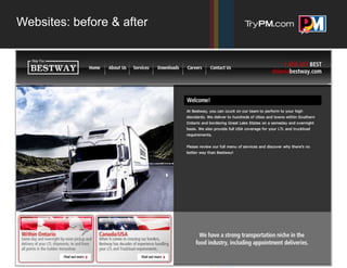 Websites: before & after
 