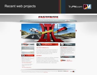 Recent web projects
 