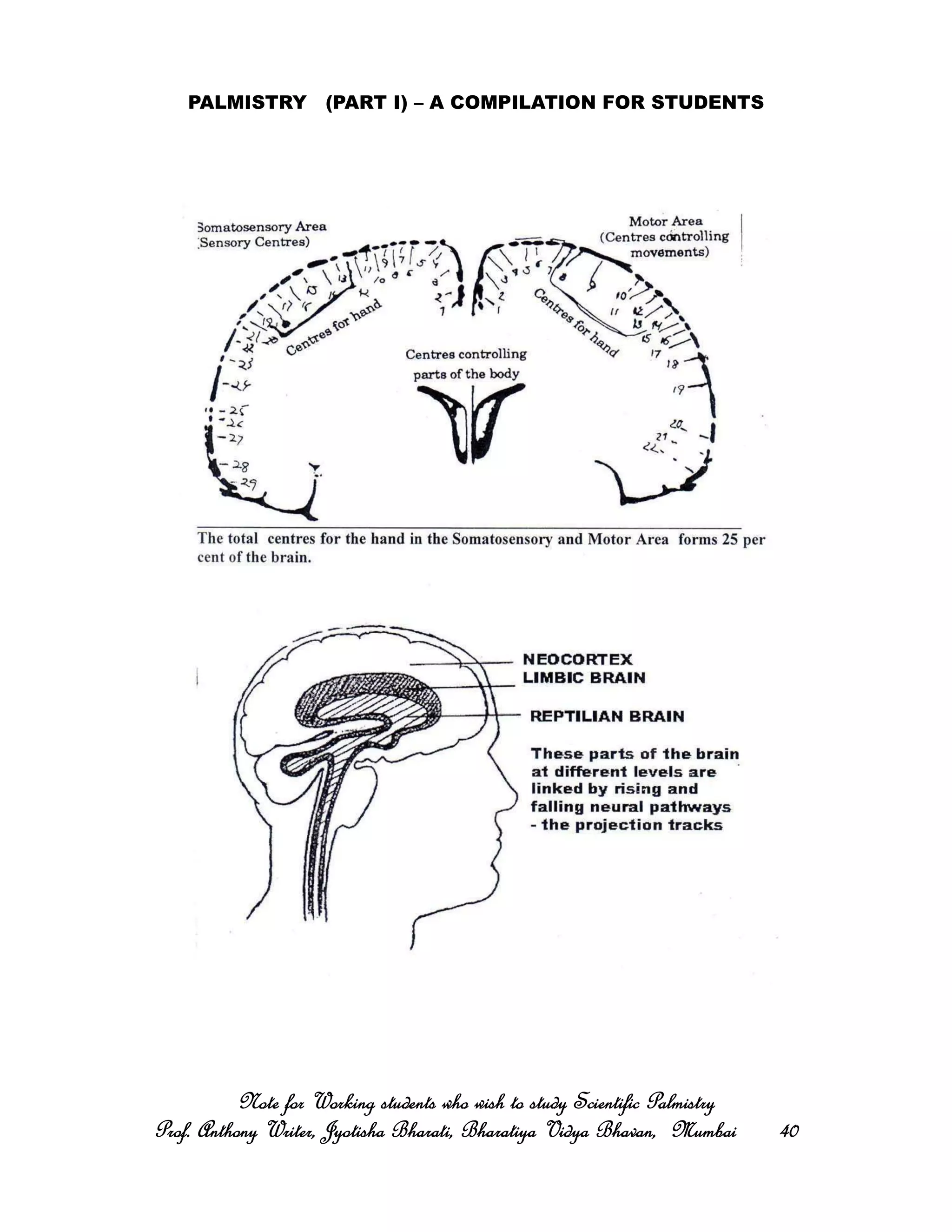PALMISTRY (PART I) – A COMPILATION FOR STUDENTS
Note for Working students who wish to study Scientific PalmistryNote for Working students who wish to study Scientific PalmistryNote for Working students who wish to study Scientific PalmistryNote for Working students who wish to study Scientific Palmistry
Prof. Anthony Writer, Jyotisha Bharati, Bharatiya Vidya Bhavan, MumbaiProf. Anthony Writer, Jyotisha Bharati, Bharatiya Vidya Bhavan, MumbaiProf. Anthony Writer, Jyotisha Bharati, Bharatiya Vidya Bhavan, MumbaiProf. Anthony Writer, Jyotisha Bharati, Bharatiya Vidya Bhavan, Mumbai 40404040
 