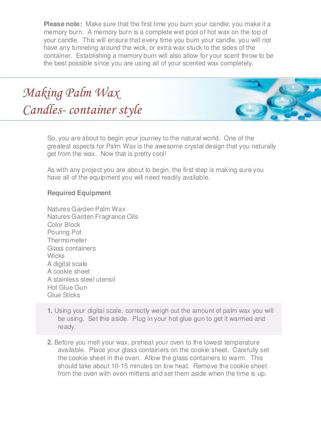 Palm wax instructions
