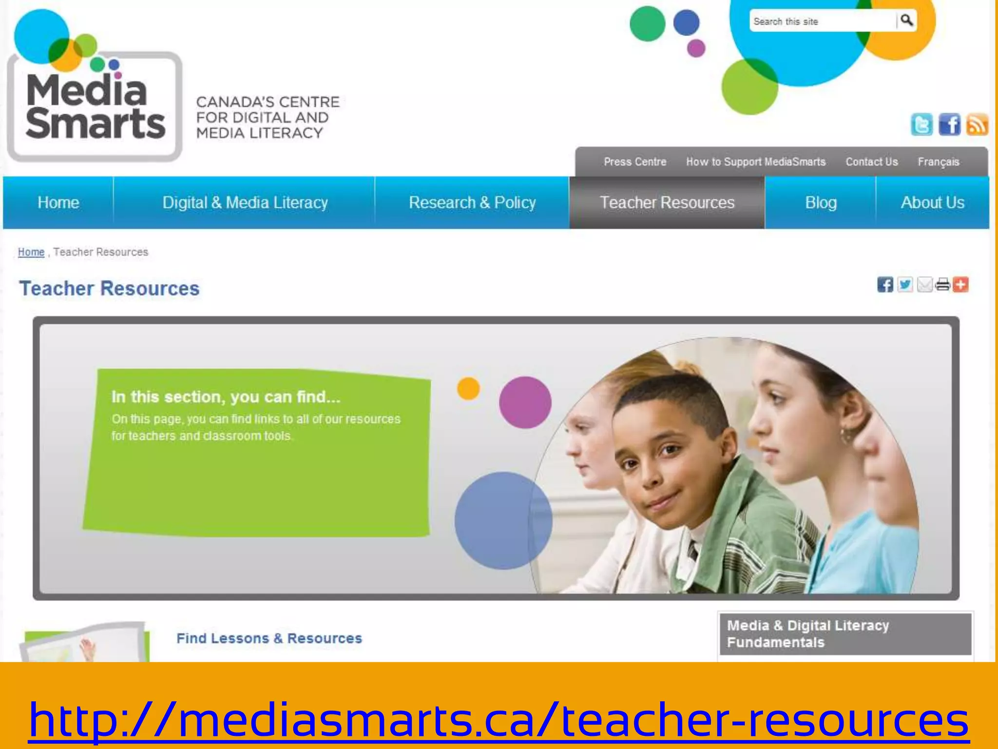 http://mediasmarts.ca/teacher-resources
 