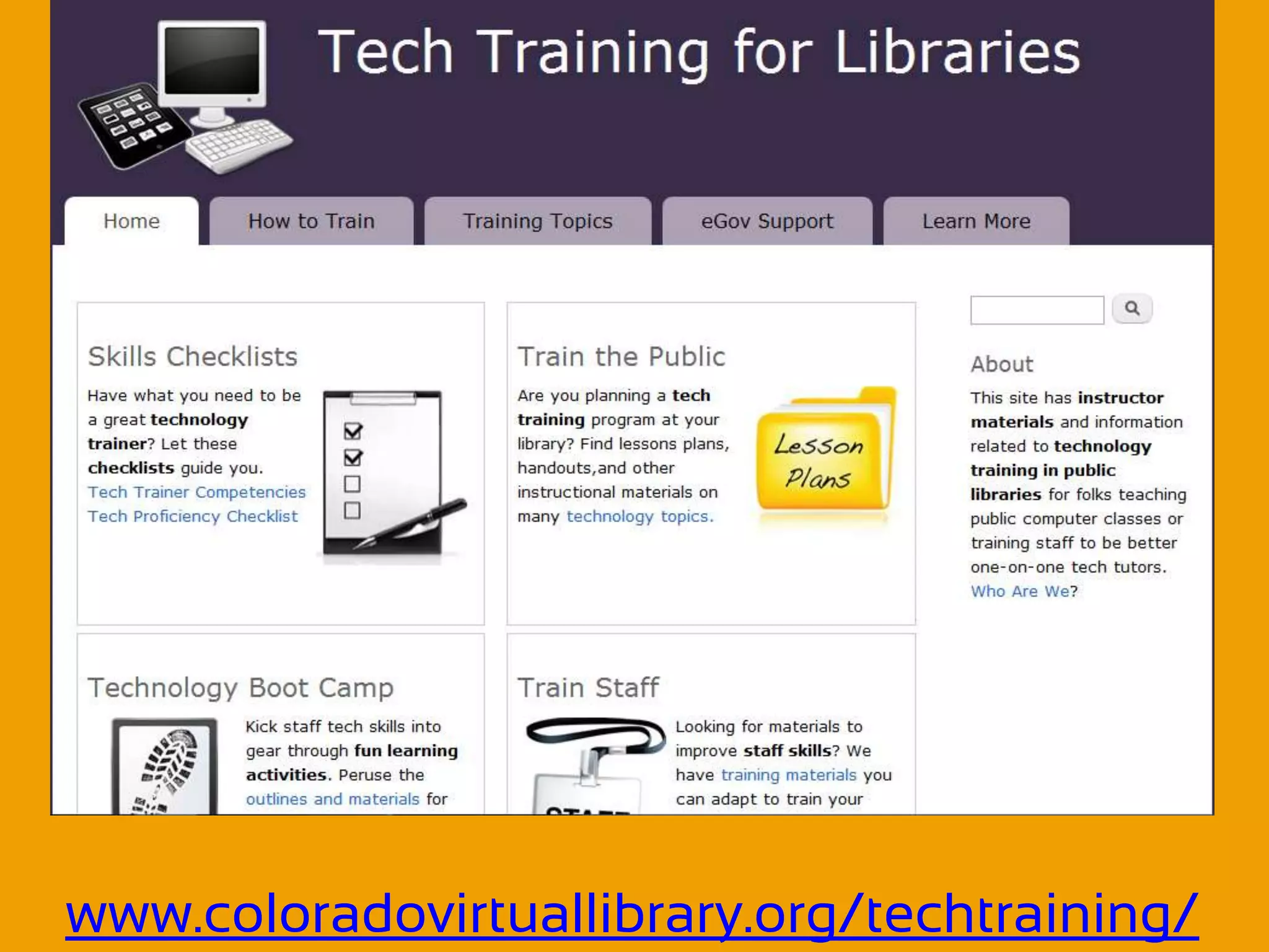 www.coloradovirtuallibrary.org/techtraining/
 