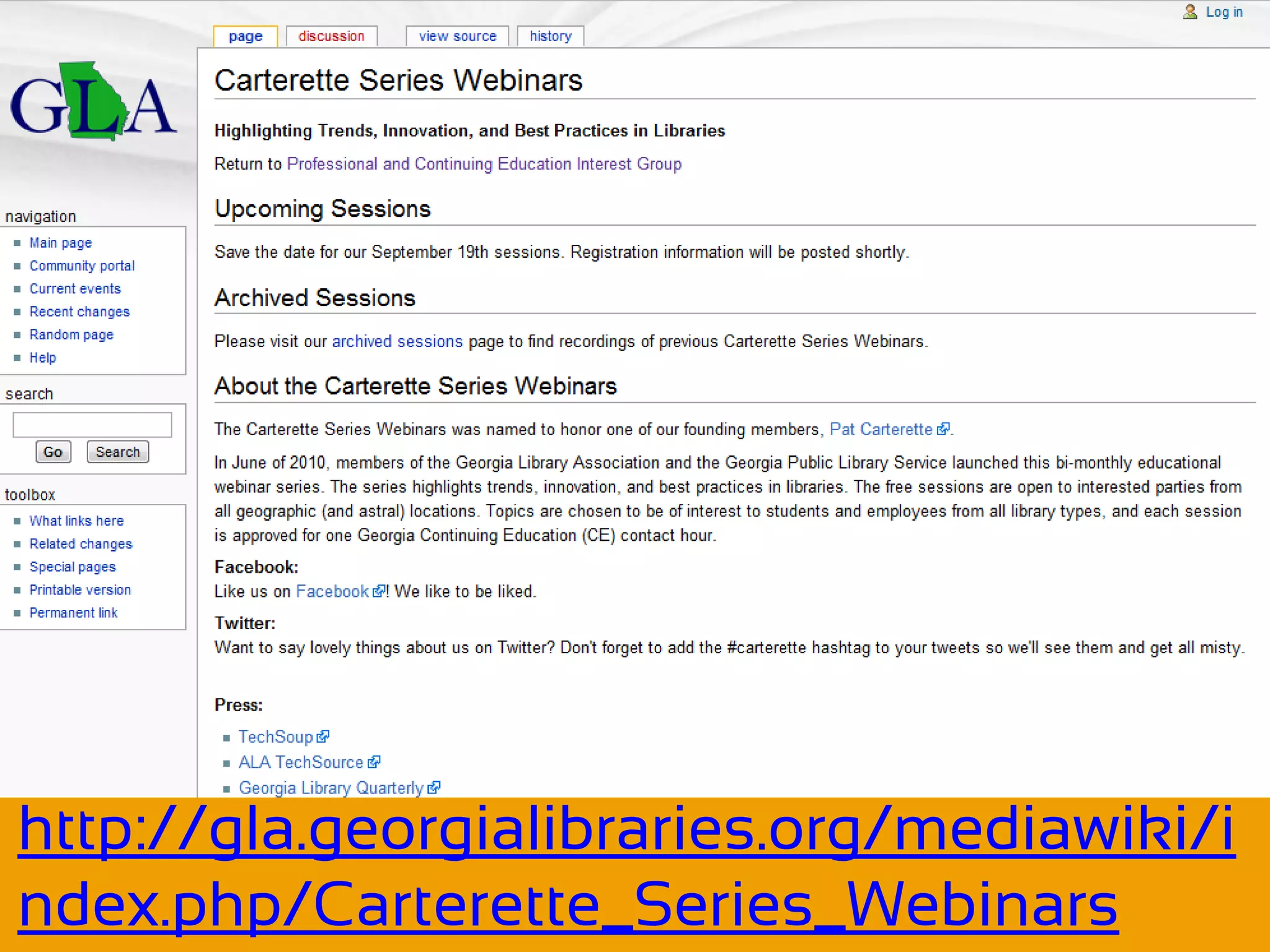 http://gla.georgialibraries.org/mediawiki/i
ndex.php/Carterette_Series_Webinars
 